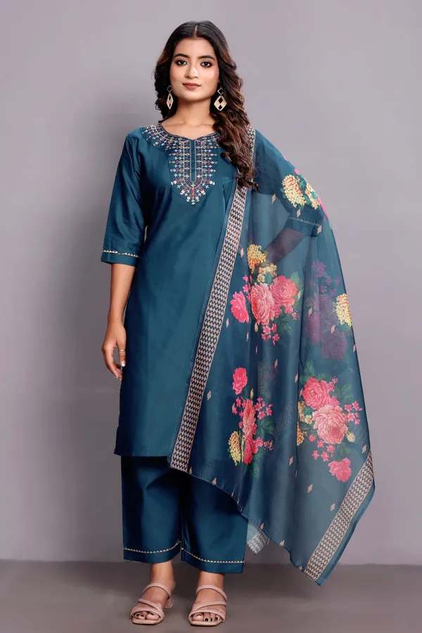 Rama_Embroidered_Traditional_Kurta_Set_with_Soft_Floral_Dupatta_for_Girls_and_Women