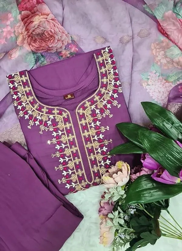 Purple_Embroidered_Traditional_Kurta_Set_with_Soft_Floral_Dupatta_for_Girls_and_Women
