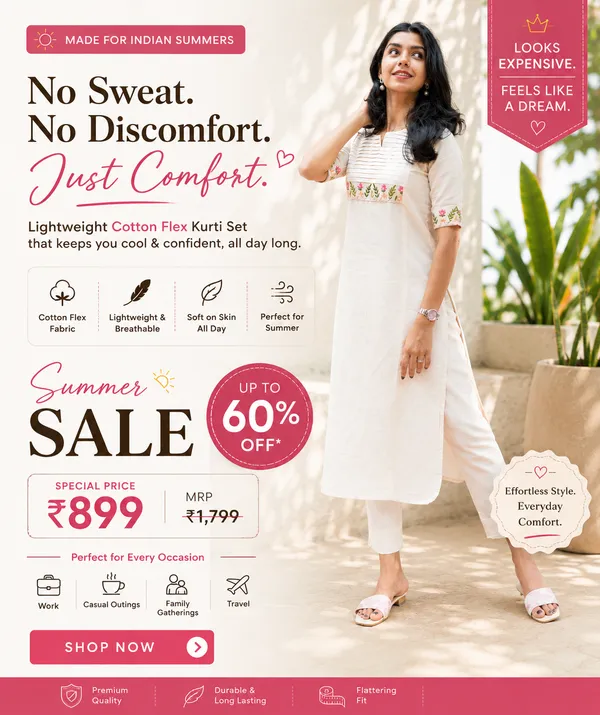White_Trendy_Cotton_Flex_Kurti_with_Pant_For_Girls_and_Women