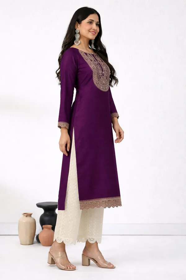 Women_Embroidered_Art_Silk_A-Line_Purple_Kurti