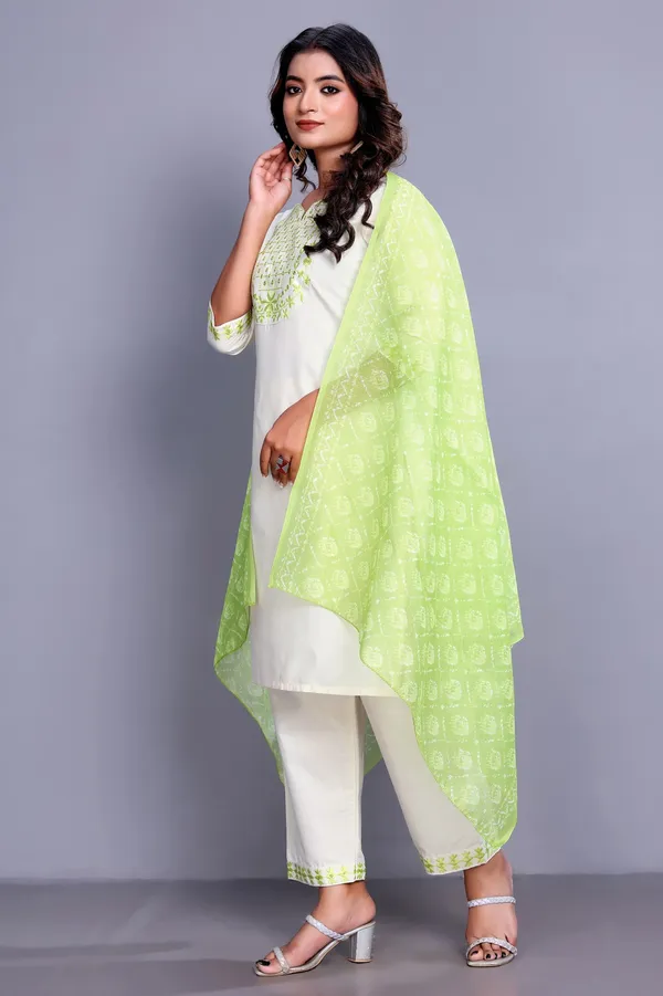 Fresh_Summer_Look_Embroidered_Kurta_Set_with_Lime_Green_Dupatta_for_Women