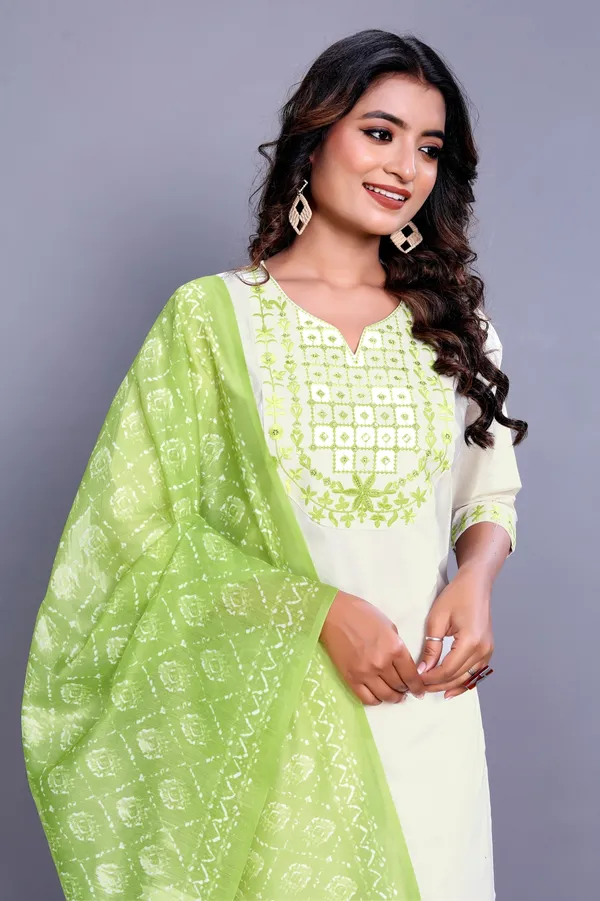 Fresh_Summer_Look_Embroidered_Kurta_Set_with_Lime_Green_Dupatta_for_Women