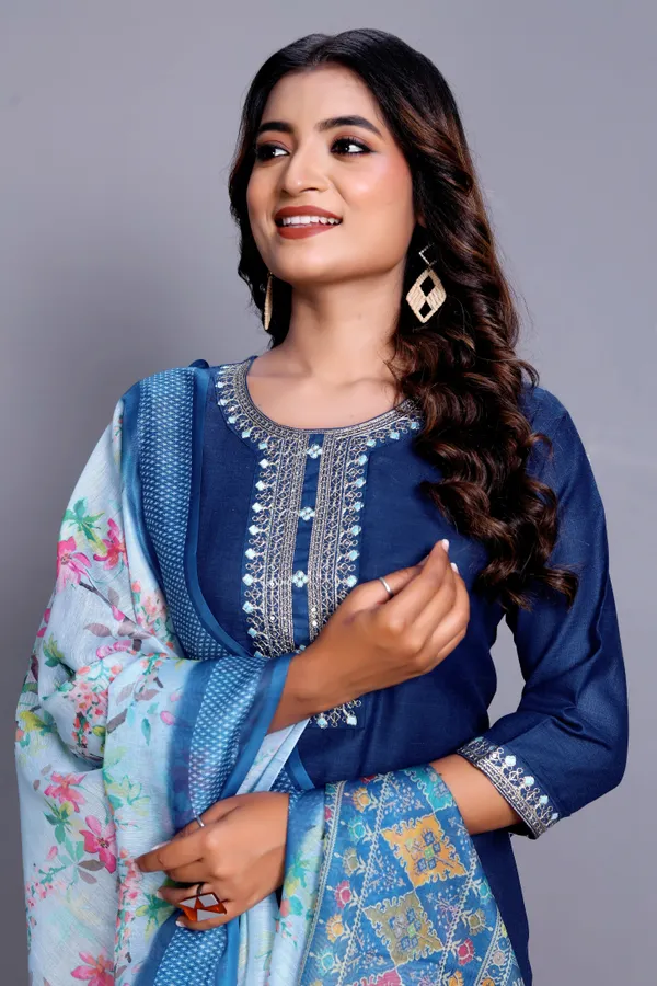 Blue_Embroidered_Traditional_Kurta_Set_with_Soft_Floral_Dupatta_for_Girls_and_Women
