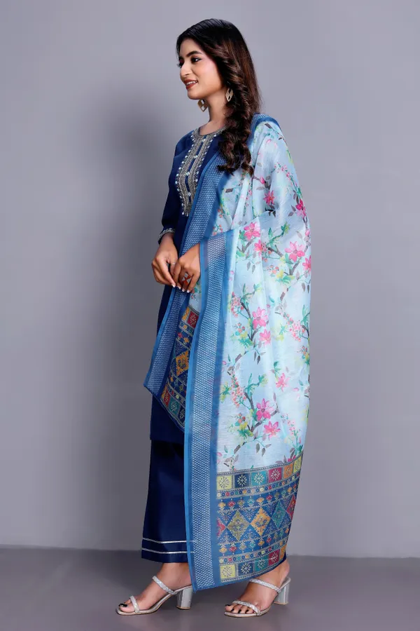 Blue_Embroidered_Traditional_Kurta_Set_with_Soft_Floral_Dupatta_for_Girls_and_Women