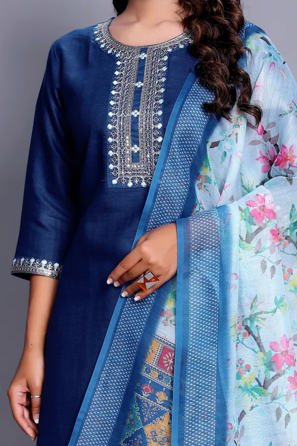 Blue_Embroidered_Traditional_Kurta_Set_with_Soft_Floral_Dupatta_for_Girls_and_Women