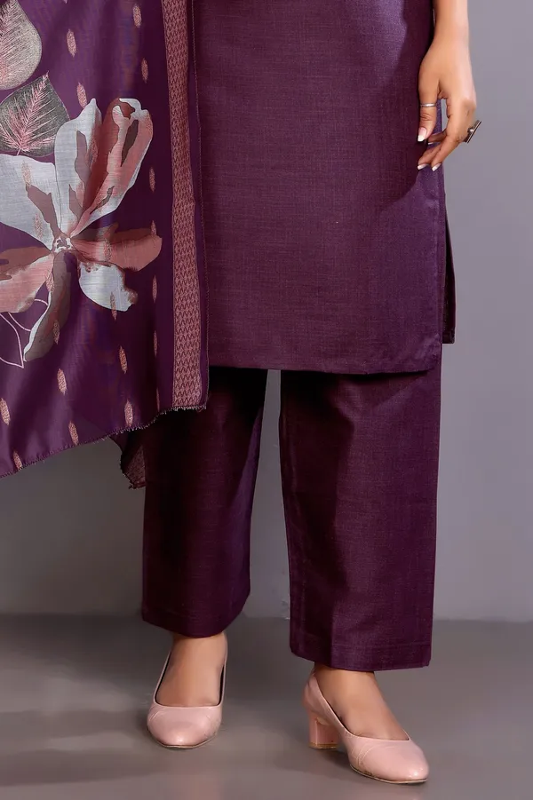 Elegant_Purple_Kurta_Set_with_Neck_Embroidery_&_Designer_Floral_Dupatta_for_Women