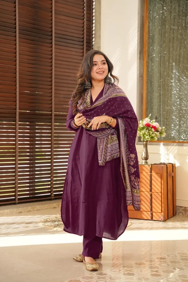 Wine_Purple_Kurta__Set_With_Printed_Dupatta_|_Festive_Ethnic_Wear_Suit_|_Traditional_Indian_Kurti_Set_for_Parties,_Wedding_and_Daily_Wear