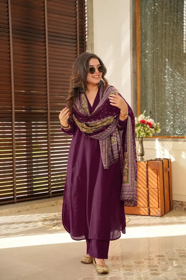 Wine_Purple_Kurta__Set_With_Printed_Dupatta_|_Festive_Ethnic_Wear_Suit_|_Traditional_Indian_Kurti_Set_for_Parties,_Wedding_and_Daily_Wear