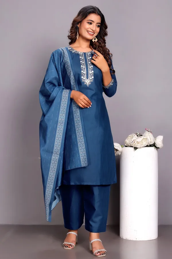 Rama_Embroidered_Traditional_Kurta_Set_with_Soft_Floral_Dupatta_for_Girls_and_Women