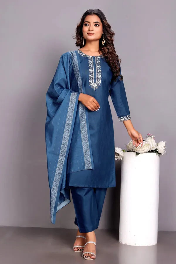 Rama_Embroidered_Traditional_Kurta_Set_with_Soft_Floral_Dupatta_for_Girls_and_Women