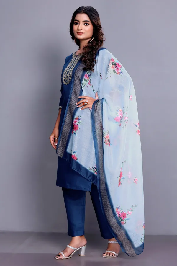 Blue_Embroidered_Traditional_Kurta_Set_with_Soft_Floral_Dupatta_for_Girls_and_Women