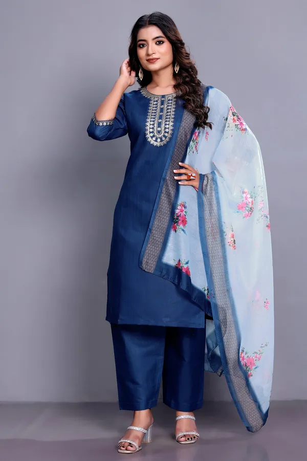 Blue_Embroidered_Traditional_Kurta_Set_with_Soft_Floral_Dupatta_for_Girls_and_Women