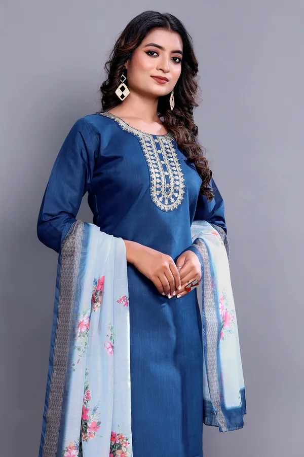 Blue_Embroidered_Traditional_Kurta_Set_with_Soft_Floral_Dupatta_for_Girls_and_Women
