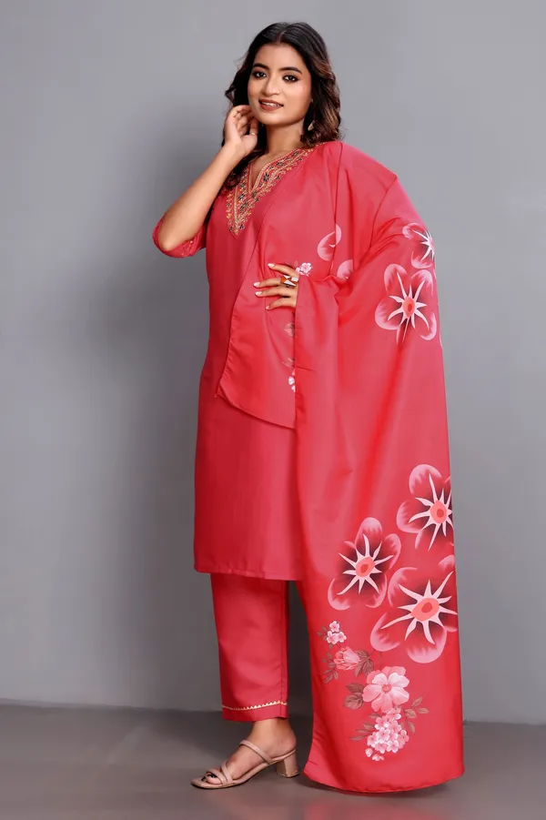 Classic_Red_Embroidered_Ethnic_Kurta_Pant_Set_with_Soft_Floral_Printed_Dupatta_|_Festive_Ready_for_Girls_and_Women