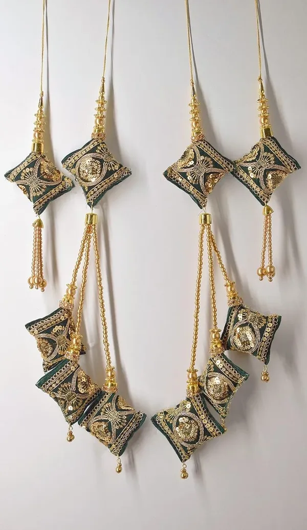 Green_Velvet_Handmade_Hanging_Tassel_Latkan_For_Heavy_Long_Lehenga_(Pack_Of_4)