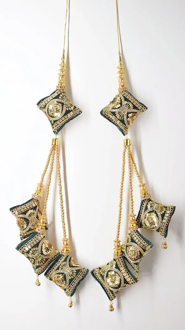 Green_Velvet_Handmade_Hanging_Tassel_Latkan_For_Heavy_Long_Lehenga_(Pack_Of_4)