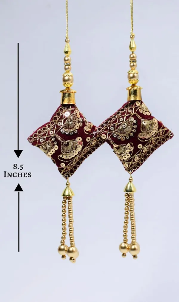 Maroon_Velvet_Fabric_Decorative_Handmade_Latkan_For_Saree_And_Lehenga_Blouse_Hanging_Tassel_Heavy__(Pack_Of_4)