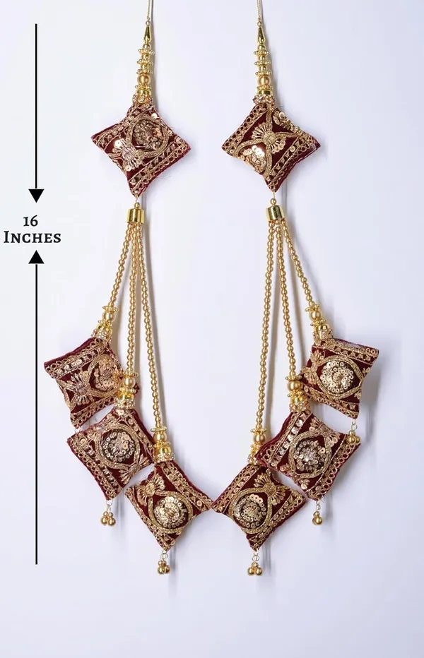 Maroon_Velvet_Fabric_Decorative_Handmade_Latkan_For_Saree_And_Lehenga_Blouse_Hanging_Tassel_Heavy_(Pack_Of_2)