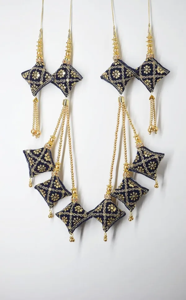 Navy_Velvet_Handmade_Hanging_Tassel_Latkan_For_Heavy_Long_Lehenga__(Pack_Of_4)