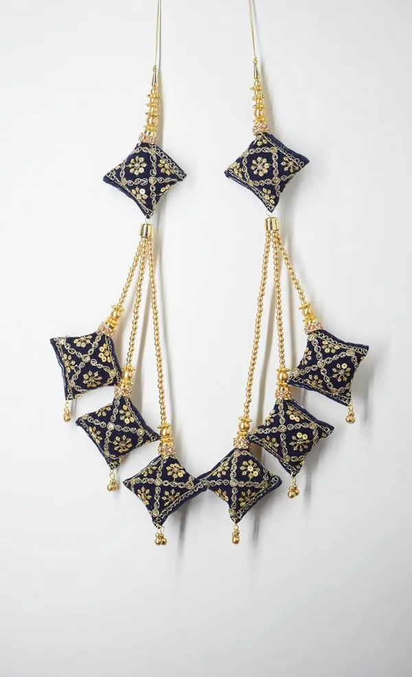 Navy_Velvet_Fabric_Decorative_Handmade_Latkan_For_Saree_And_Lehenga_Blouse_Hanging_Tassel_Heavy__(Pack_Of_4)