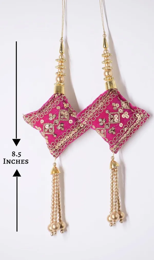 Magenta_Velvet_Fabric_Decorative_Handmade_Latkan_For_Saree_And_Lehenga_Blouse_Hanging_Tassel_Heavy__(Pack_Of_2)