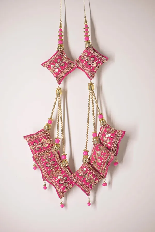 Magenta_Velvet_Fabric_Decorative_Handmade_Latkan_For_Saree_&_Lehenga_Blouse_Hanging_Tassel_Heavy__(Pack_Of_4)