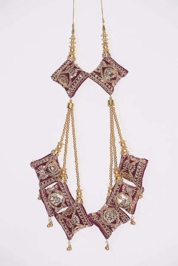Wine_Velvet_Handmade_Hanging_Tassel_Latkan_For_Heavy_Long_Lehenga_(Pack_Of_4)