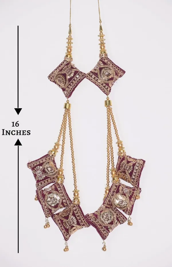 Wine_Velvet_Handmade_Hanging_Tassel_Latkan_For_Heavy_Long_Lehenga_(Pack_Of_4)