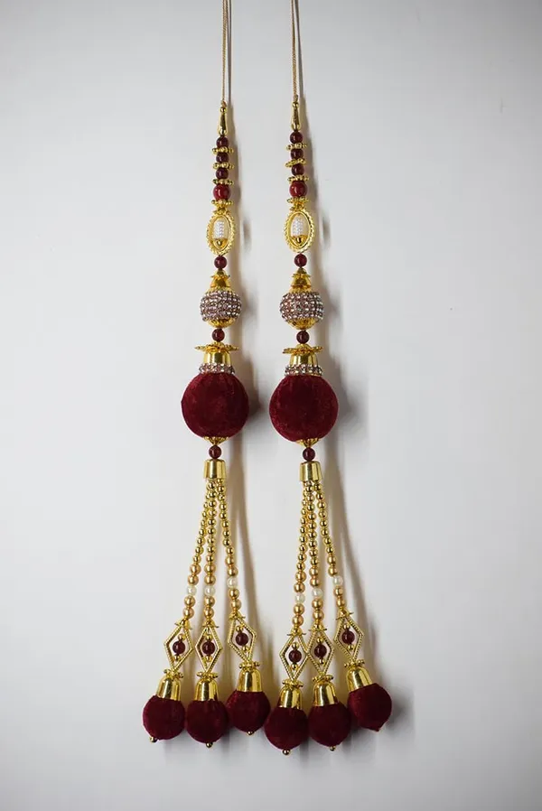 Maroon_Long_Bridal_Heavy_Latkan_Tassel_For_Lehenga_(Pack_Of_4)