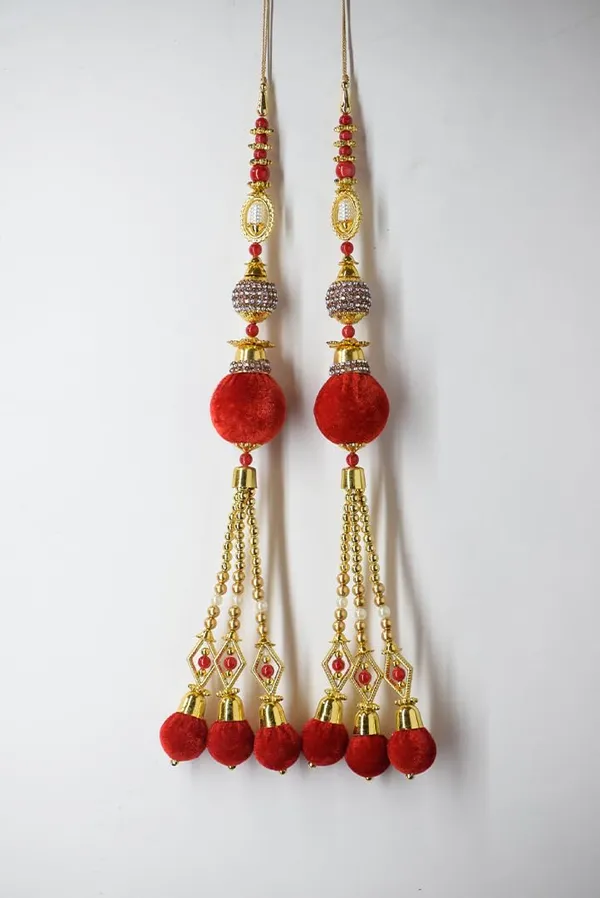 Red_Long_Bridal_Heavy_Latkan_Tassel_For_Lehenga_(Pack_Of_2)
