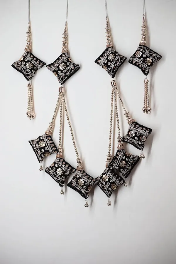 Black_Handmade_Ethnic_Hanging_Tassel_For_Lehenga_Saree_Blouse_Kurti_Hanging_Latkan__(Pack_Of_4)