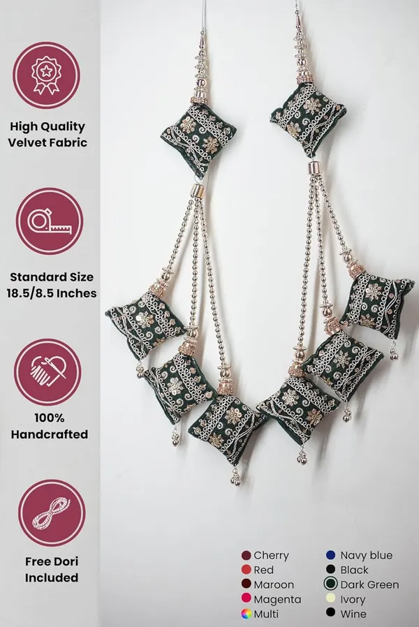 Green_Handmade_Ethnic_Hanging_Tassel_For_Lehenga_Saree_Blouse_Kurti_Hanging_Latkan_(Pack_Of_4)