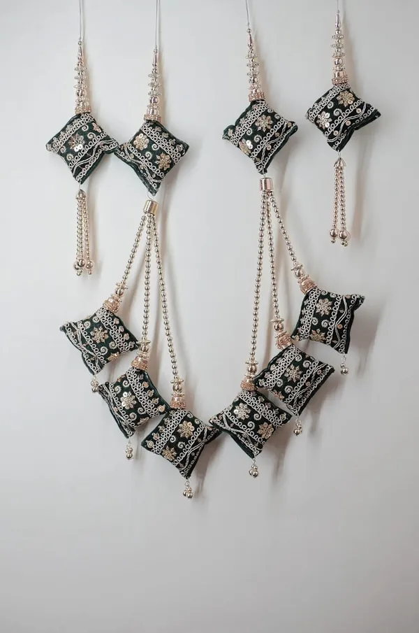 Green_Handmade_Ethnic_Hanging_Tassel_For_Lehenga_Saree_Blouse_Kurti_Hanging_Latkan_(Pack_Of_4)