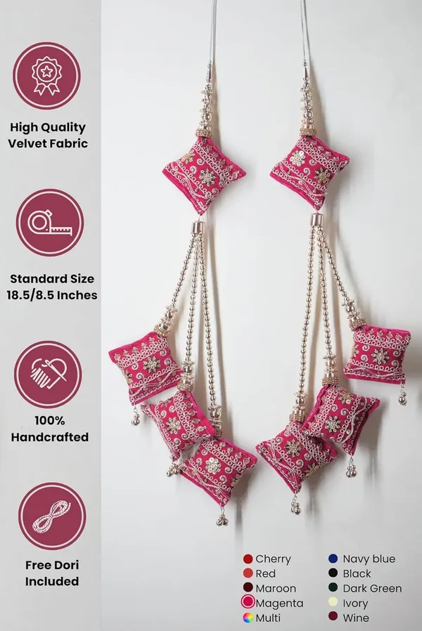 Magenta_Handmade_Ethnic_Hanging_Tassel_For_Lehenga_Saree_Blouse_Kurti_Hanging_Latkan_(Pack_Of_4)
