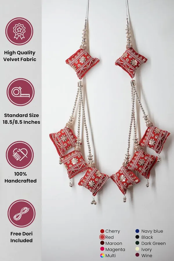 Red_Handmade_Ethnic_Hanging_Tassel_For_Lehenga_Saree_Blouse_Kurti_Hanging_Latkan_(Pack_Of_4)