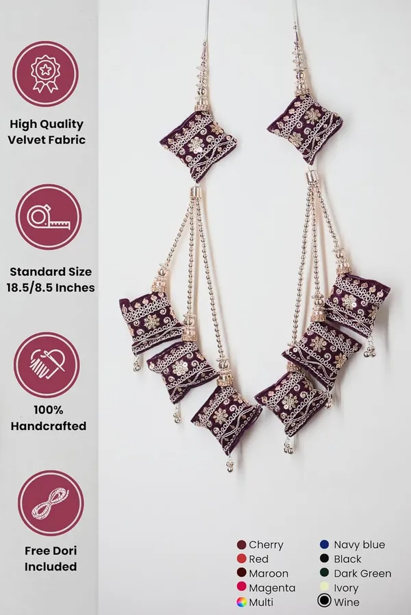 Handmade_Ethnic_Hanging_Tassel_For_Lehenga_Saree_Blouse_Kurti_Hanging_Latkan_-_Wine_(Pack_Of_4)
