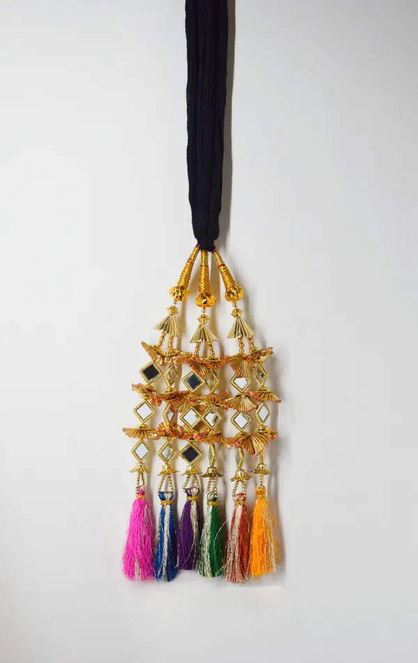 Golden_Tassel_Mirror_Handmade_Elegant_Punjabi_Choti_Paranda_Braid_Extension_For_Women