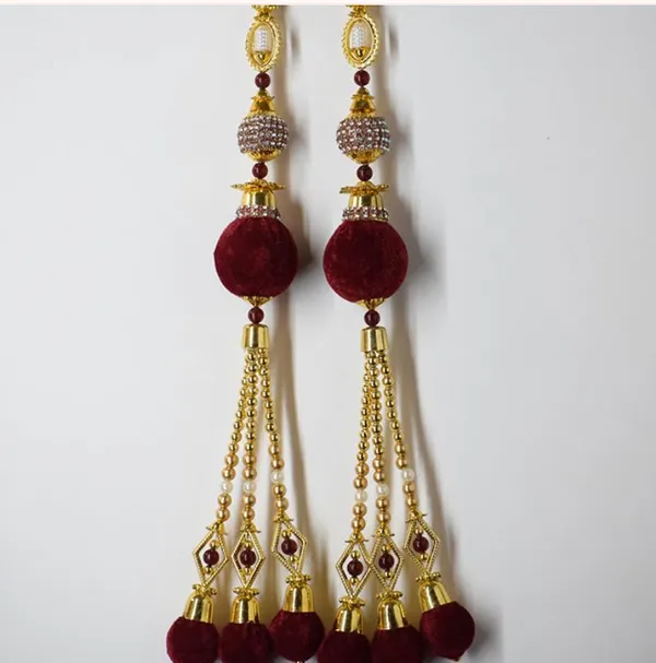 Maroon_Long_Bridal_Heavy_Latkan_Tassel_For_Lehenga_(Pack_Of_4)