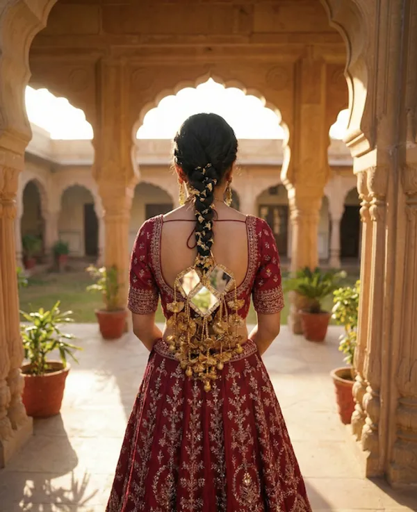 Viral_Golden Bridal_Paranda_With_Square_Mirror_Mini