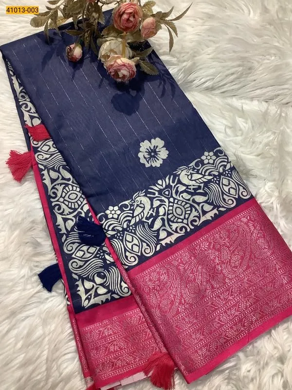 Blue_Moss_Crepe_Silk_Saree_For_Women