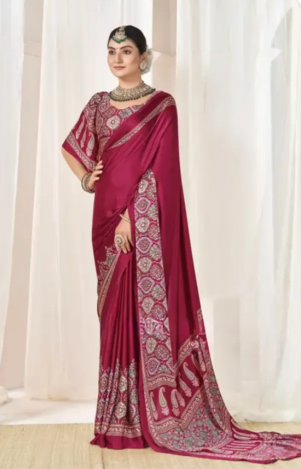 Red_Modal_Silk_&_Natural_Gajji_Silk_Saree_with_Unstitched_Blouse_Piece_|5.5_mt
