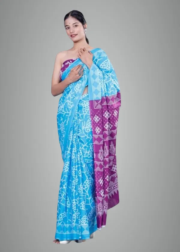 Blue_Mulmul_Cotton_Saree_For_Women