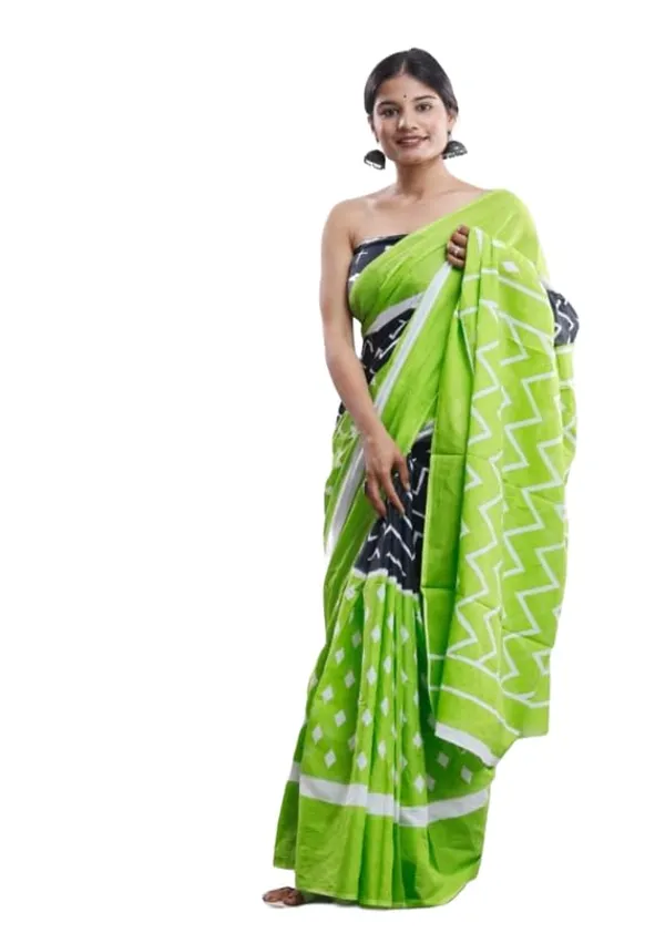 Green_Mulmul_Cotton_Saree_For_Women