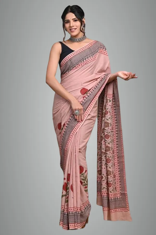 Peach_Mulmul_Cotton_Saree_For_Women