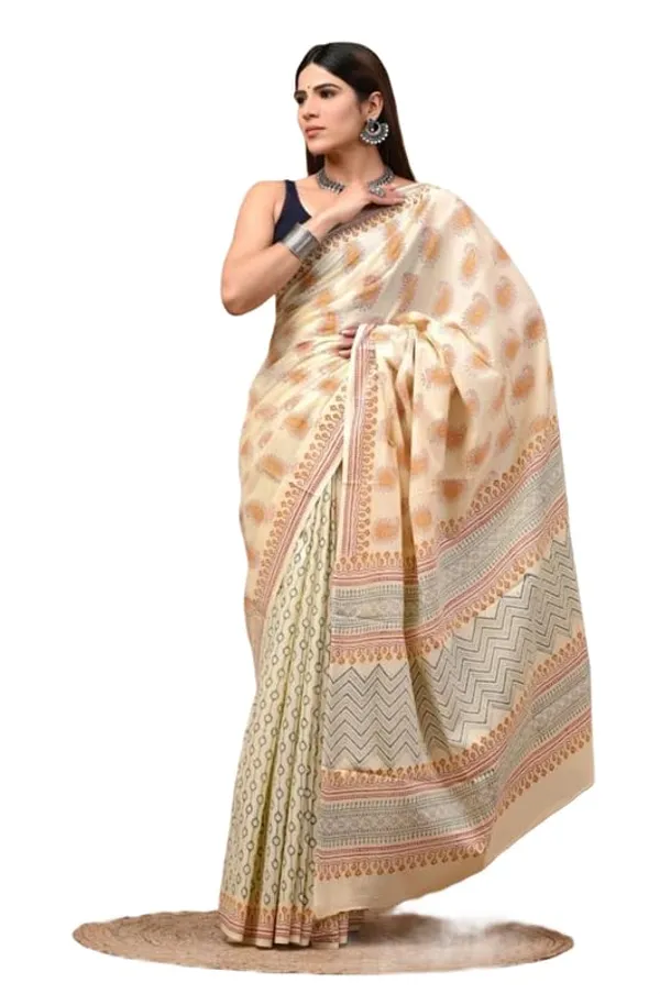 Cream_Mulmul_Cotton_Saree_For_Women