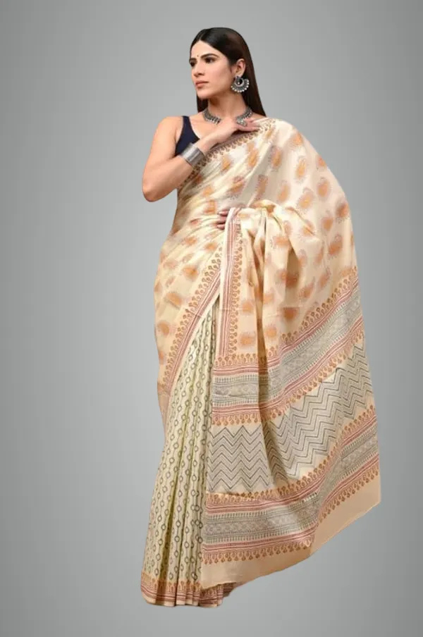 Cream_Mulmul_Cotton_Saree_For_Women