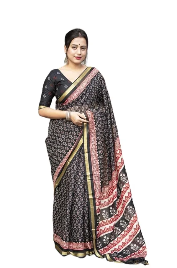 Black_Kota_Doria_Saree_For_Women