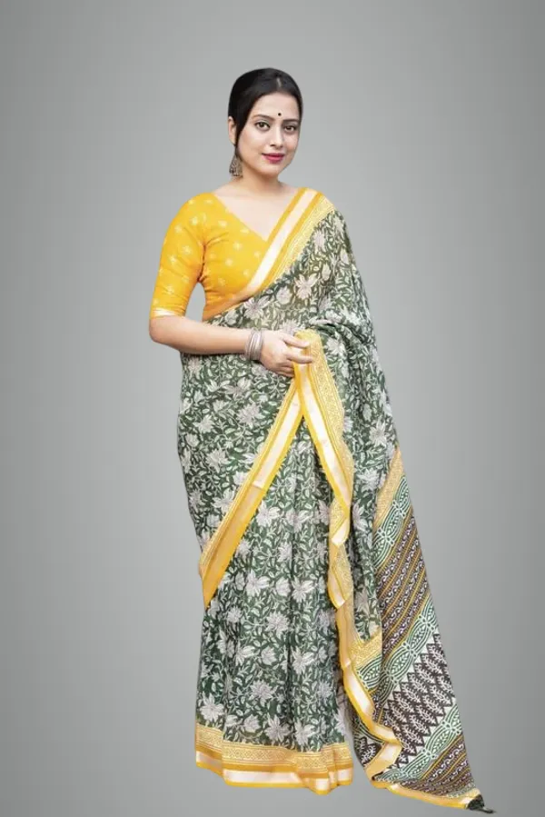 Green_Kota_Doria_Saree_For_Women