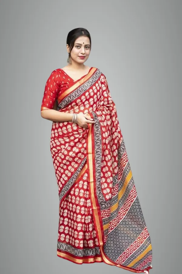 Red_Kota_Doria_Saree_For_Women