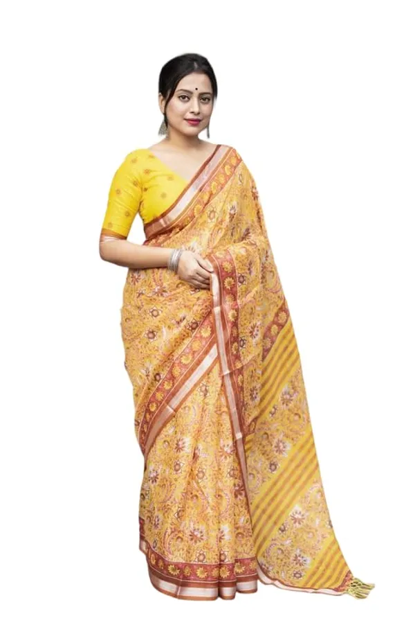 Yellow_Kota_Doria_Saree_For_Women